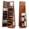 360° Rotatable Armoire 2-in-1 Lockable Mirrored Jewelry Cabinet